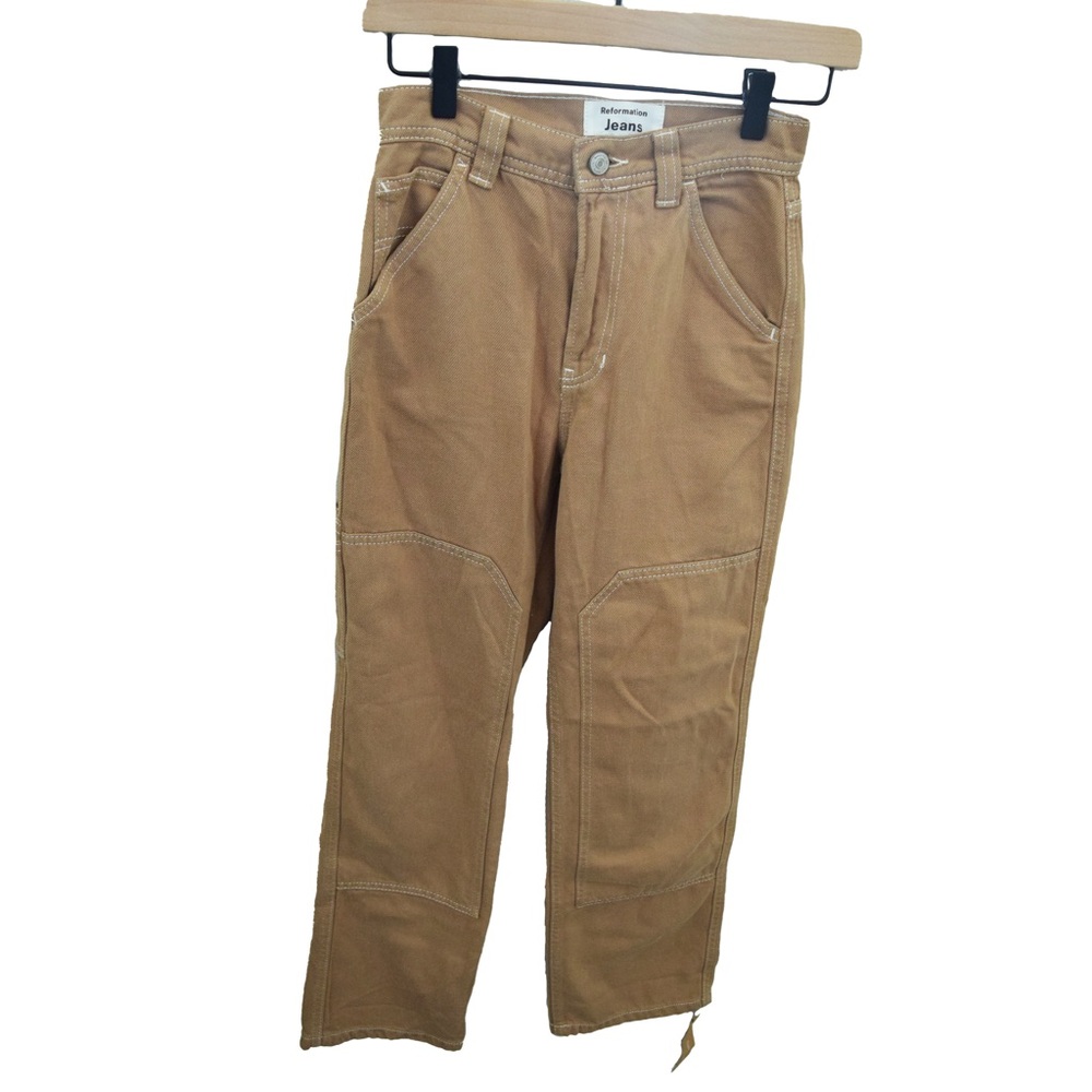 REFORMATION Women’s Harrison Carpenter High Rise Straight Pant Size 23 Clay Wash